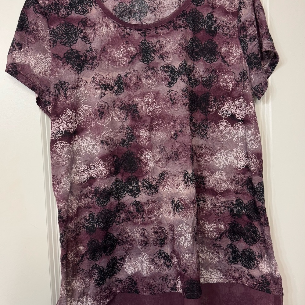 Simply Vera Vera Wang Red and Black Short Sleeve T-Shirt